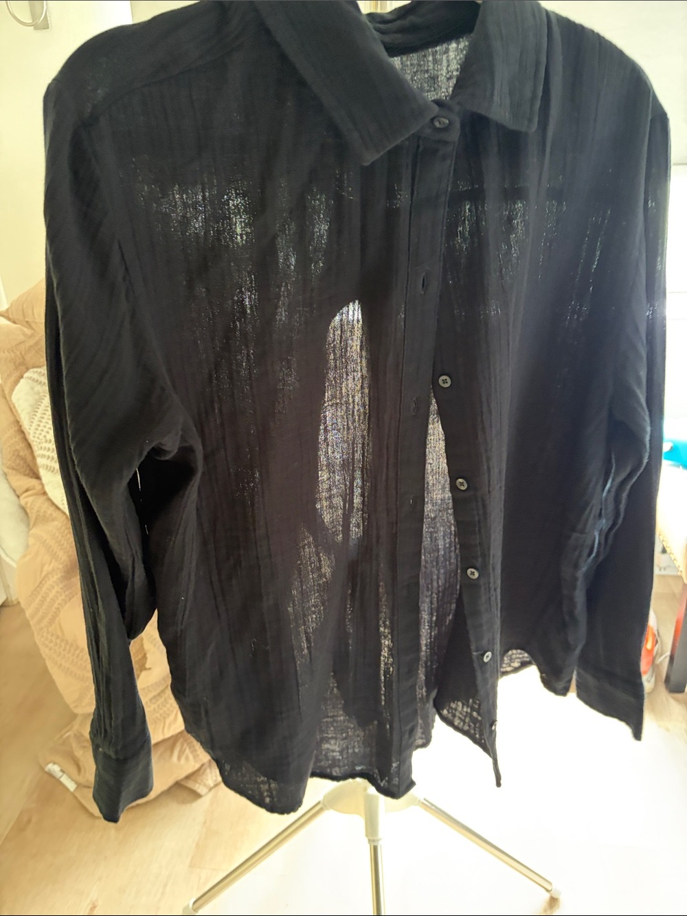 old navy gauze pant and open back jacket set